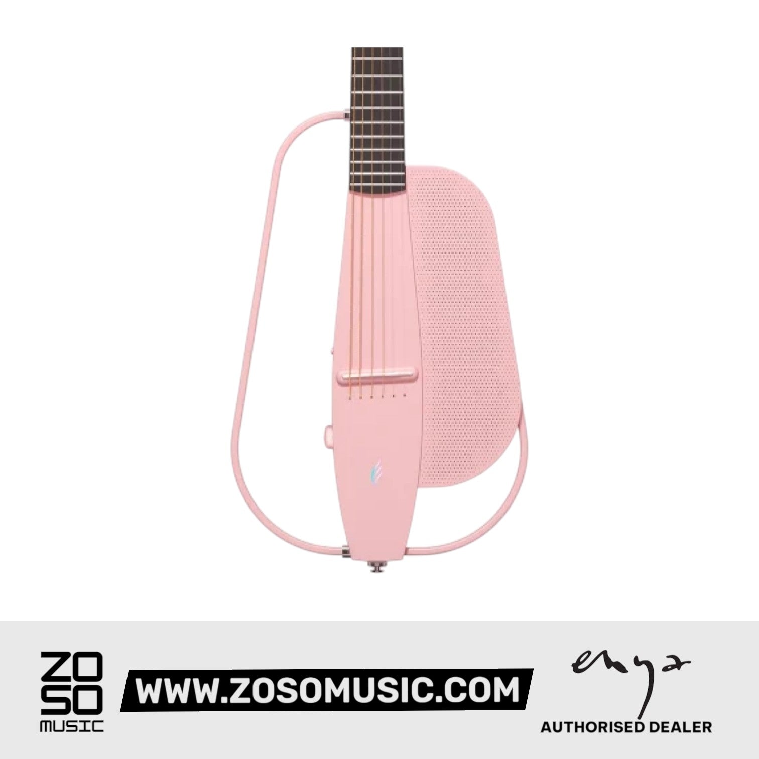 Zoso Music Enya NEXG SE pink carbon fiber smart guitar with integrated speaker and modern detachable frame design