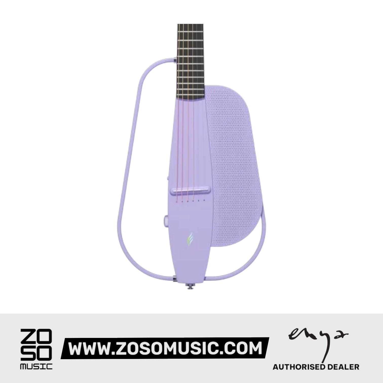 Zoso Music Enya NEXG SE purple carbon fiber smart audio guitar with integrated speaker and modern minimalist design
