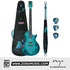 Zoso Music Enya Nova GO Sonic Hatsune Miku electric guitar in blue with matching gig bag, strap, and guitar picks.