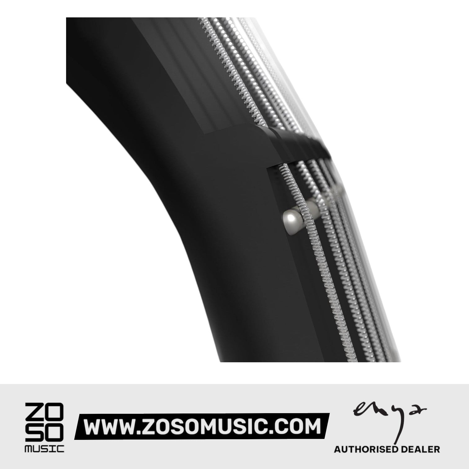 Zoso Music Enya Nova GO Sonic electric guitar neck and fretboard detail showing carbon fiber construction