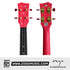 Zoso Music Enya Nova U Ali Fox concert ukulele headstock in red with gold tuning pegs and floral inlay detail