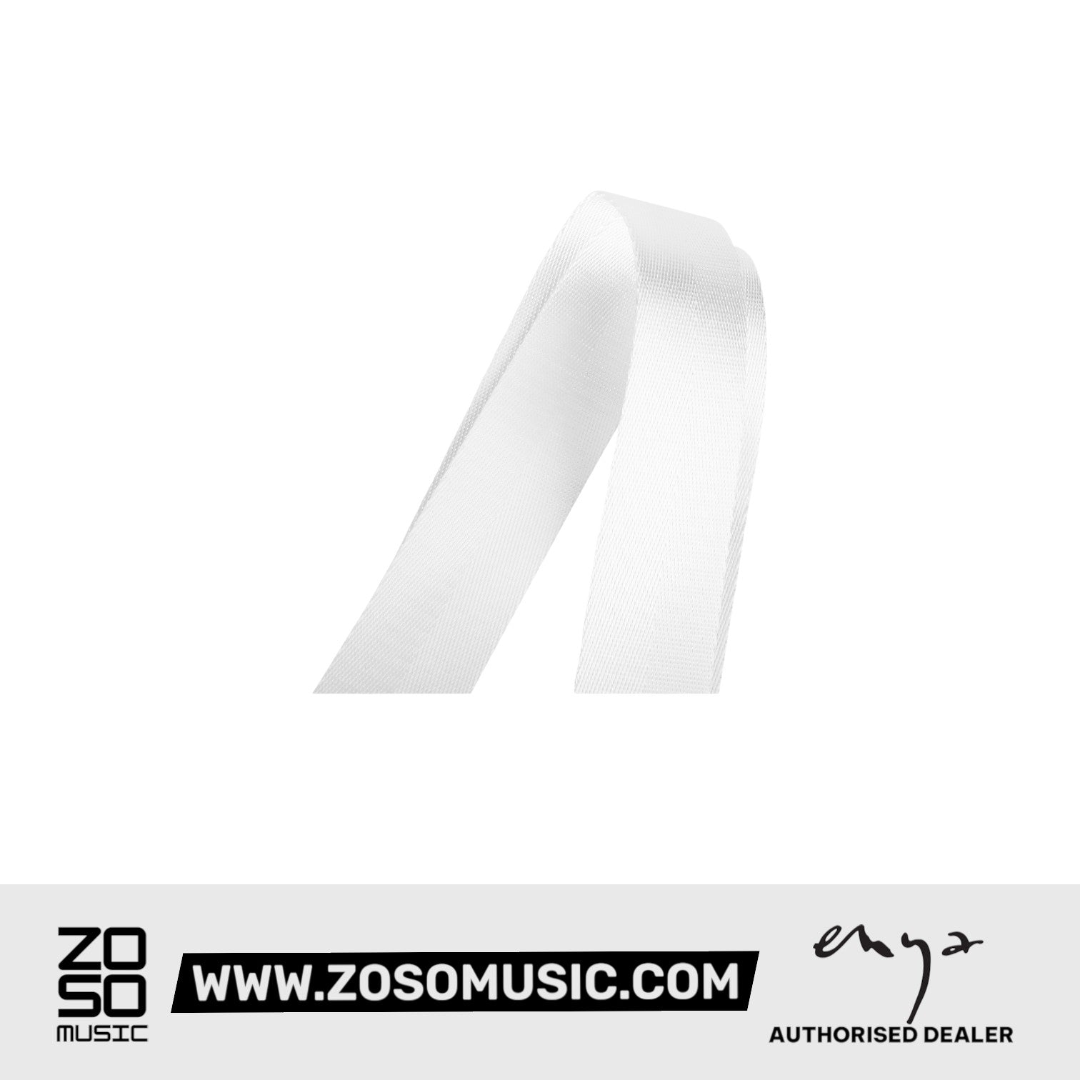 Zoso Music Enya Nova U series white woven nylon ukulele strap with durable leather ends