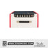 Zoso Music Fender Blues Junior IV tube amp with red, white, and blue vinyl cabinet and top-mounted control panel.