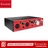 Zoso Music Focusrite Clarett+ 2Pre USB-C audio interface with two mic preamps and red front panel