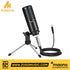Zoso Music Maono AU-360TR black condenser podcast microphone with tripod stand and XLR cable