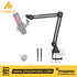Zoso Music Maono BA37 black metal microphone suspension boom arm with desk clamp, screw adapter, and cable straps.