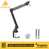 Zoso Music Maono BA37 black metal microphone suspension boom arm with desk clamp, screw adapter, and cable straps.