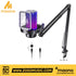Zoso Music Maono DGM20S USB gaming microphone with RGB lighting, pop filter, and adjustable boom arm stand.