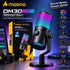 Zoso Music Maono DM30RGB USB condenser microphone in arctic white with customizable RGB lighting and desktop stand