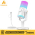 Zoso Music Maono DM30RGB arctic white USB condenser microphone with customizable RGB lighting and desktop stand