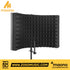 Zoso Music Maono AU-MIS50 2-panel microphone isolation shield with black high-density acoustic foam for vocal recording