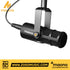 Zoso Music Maono PD400X professional dynamic microphone in black with a cardioid polar pattern and adjustable mount.