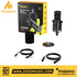 Zoso Music Maono PD400X dynamic microphone set with USB and XLR cables, stand, and foam windscreen in retail box