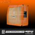 Zoso Music Orange PPC412 angled 4x12 guitar speaker cabinet with orange finish and beige woven grille cloth