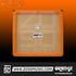 Zoso Music Orange PPC412 angled 4x12 guitar speaker cabinet with orange frame, beige grille cloth, and logo badge
