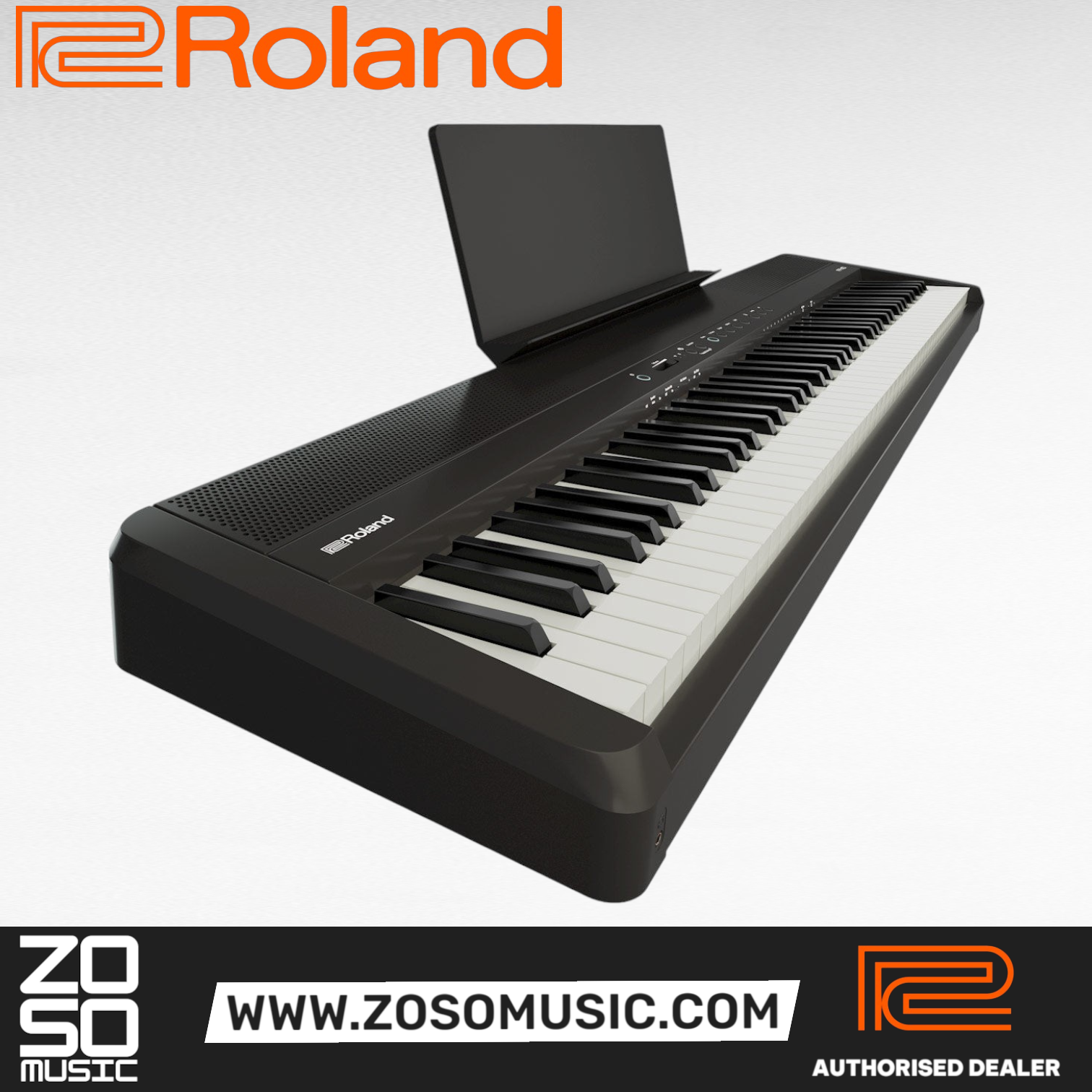 Zoso Music Roland FP-40 digital piano with 88 weighted Ivory Feel keys and sleek black finish