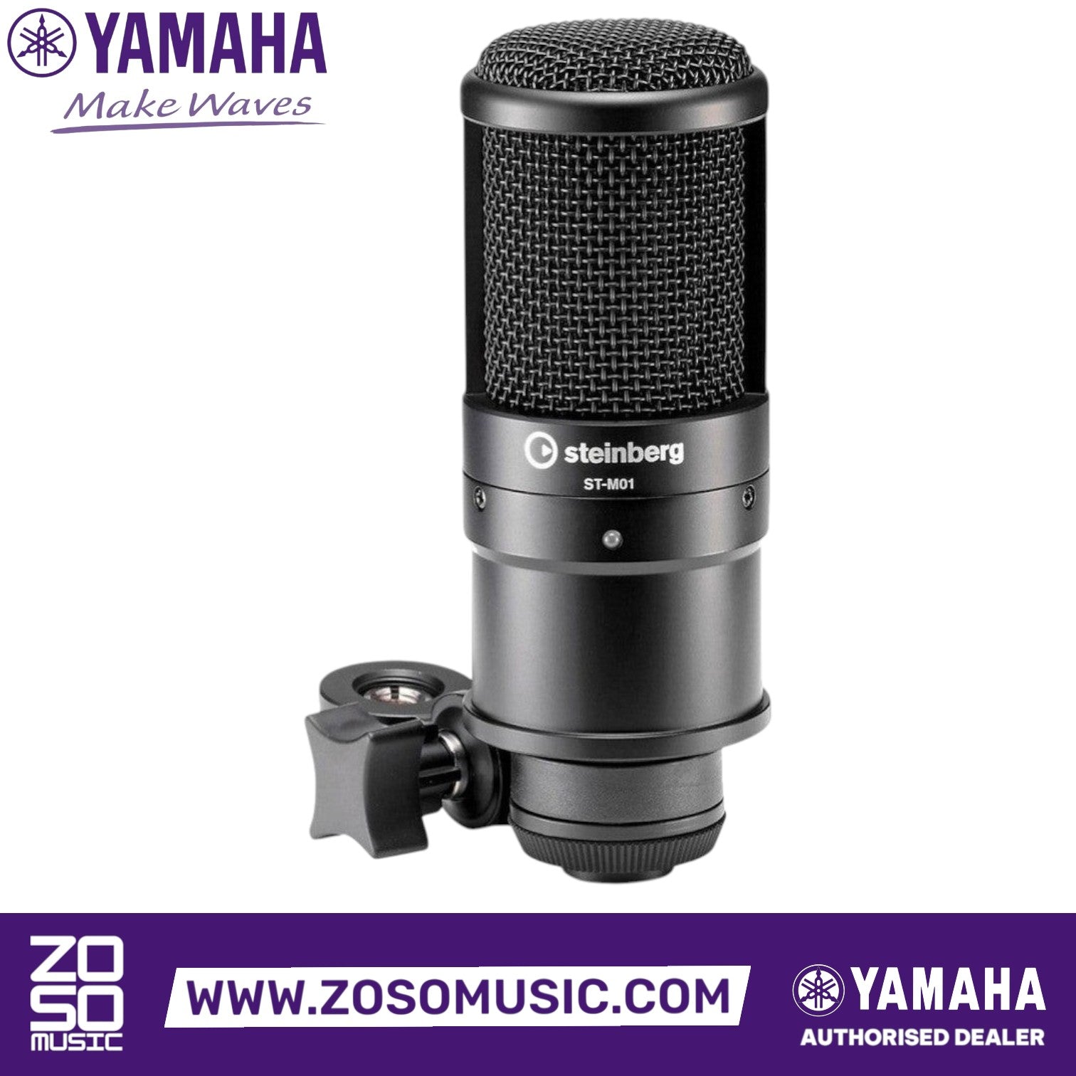 Zoso Music Steinberg ST-M01 black condenser microphone for home studio recording