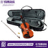 Zoso Music Yamaha V3SKA34 3/4 size beginner acoustic violin with spruce top, maple body, bow, rosin, and hard case.
