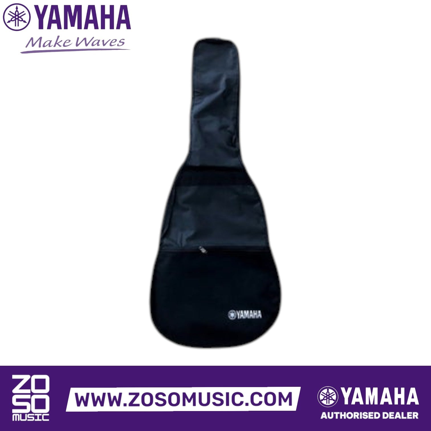 Zoso Music original black Yamaha acoustic guitar gig bag for 41-inch full size guitars with carry handle and straps