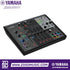 Zoso Music Yamaha AG08 8-channel black streaming mixer and audio interface with faders, sound pads, and DSP controls.