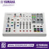 Zoso Music Yamaha AG08 white 8-channel streaming mixer with faders, sound pads, and DSP effects for podcasting
