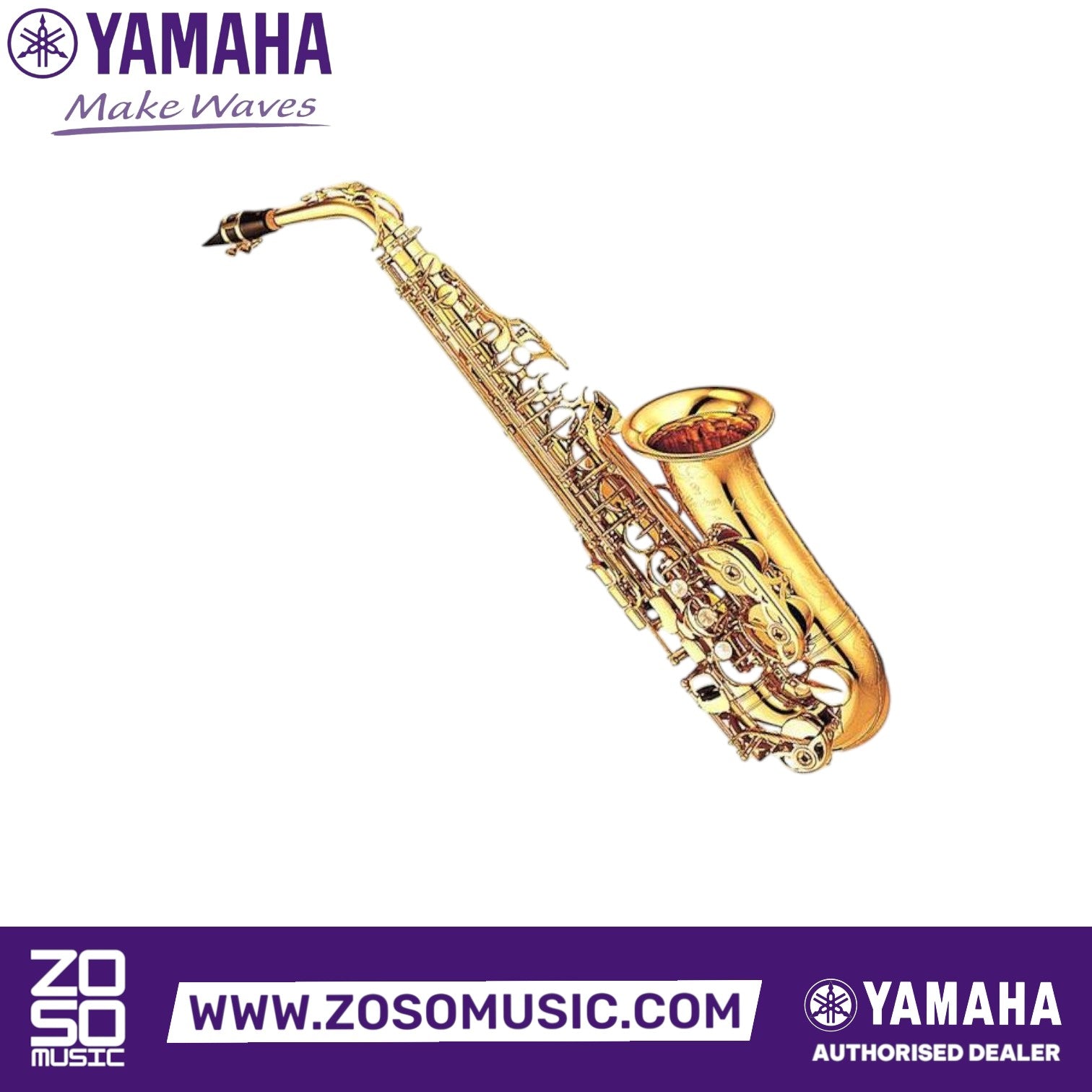 Zoso Music Yamaha YAS-875EX Custom Series alto saxophone in gold lacquer brass with hand engraving