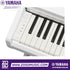 Close-up of the white keys and control panel on a Zoso Music Yamaha Arius YDP-166 digital piano.