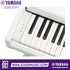 Zoso Music Yamaha Arius YDP-146 digital piano close-up showing white keys, black keytops, and control panel buttons.