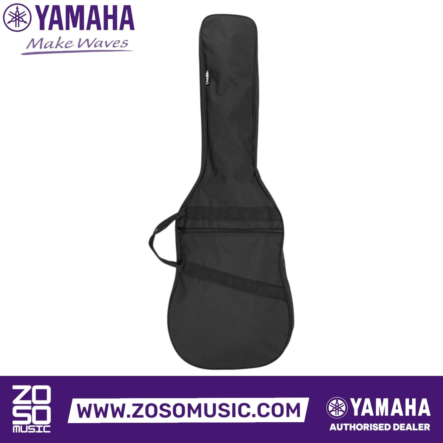 Zoso Music black padded gig bag for Yamaha TRBX174 electric bass guitar with front accessory pocket