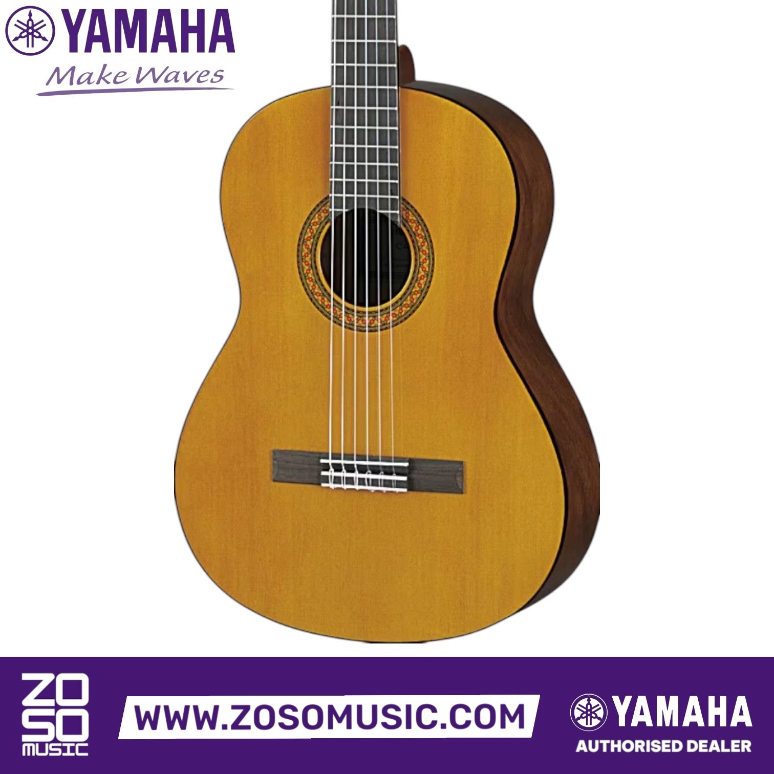 Zoso Music Yamaha C40M II full-size classical guitar with a natural spruce top and matte finish.