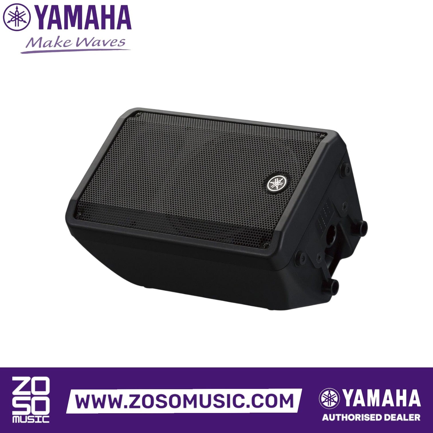 Zoso Music Yamaha CBR10 10-inch passive loudspeaker in black, positioned on its side as a floor monitor.