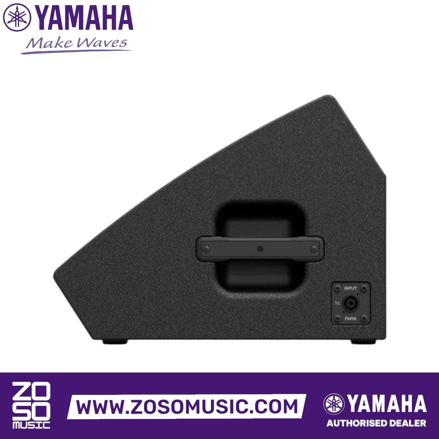 Zoso Music Yamaha CHR12M 12-inch passive floor monitor speaker in black with side handle and speakON inputs