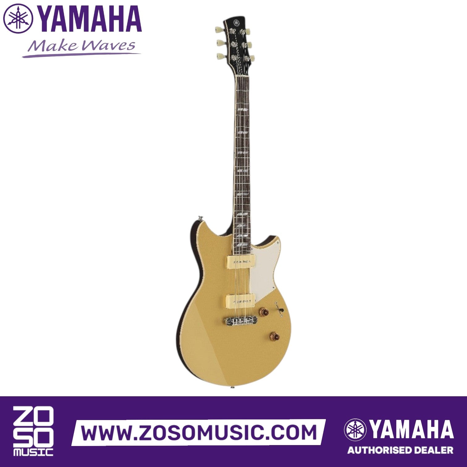 Zoso Music Yamaha Chris Buck Signature Revstar electric guitar in Honey Gold with a chambered mahogany body.