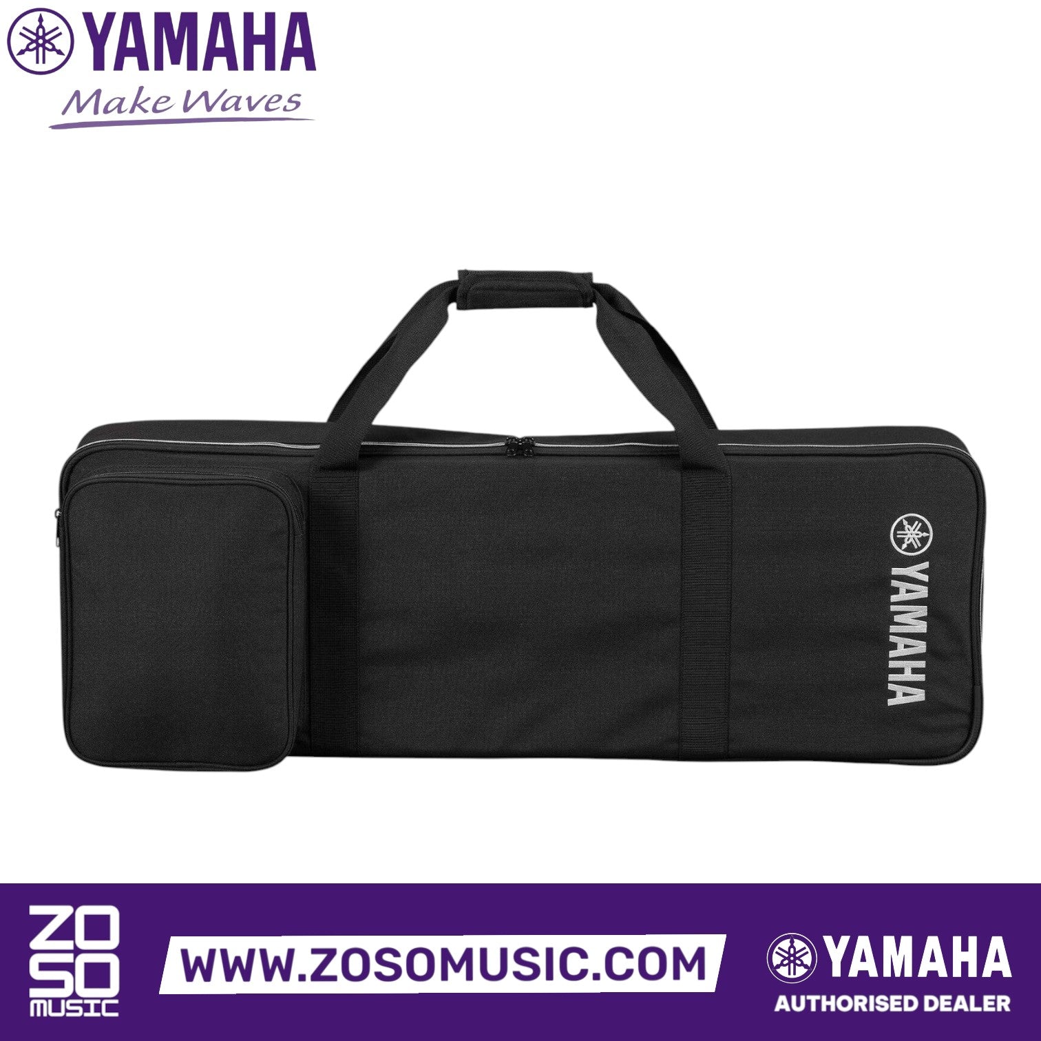 Zoso Music Yamaha SC-DE61 black soft keyboard case with backpack straps and accessory pocket for CK61 stage keyboard