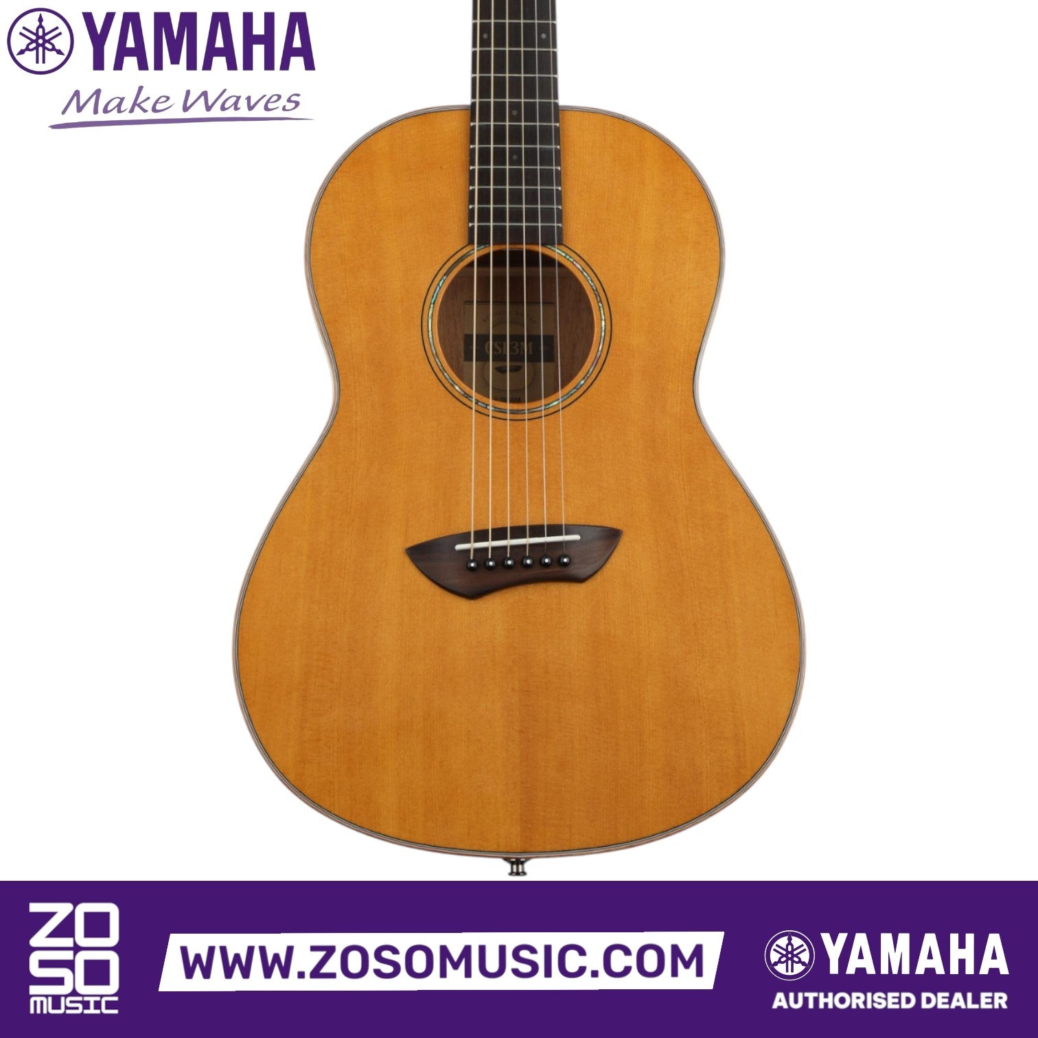 Zoso Music Yamaha CSF1M parlor acoustic-electric guitar with a vintage natural solid Sitka spruce top
