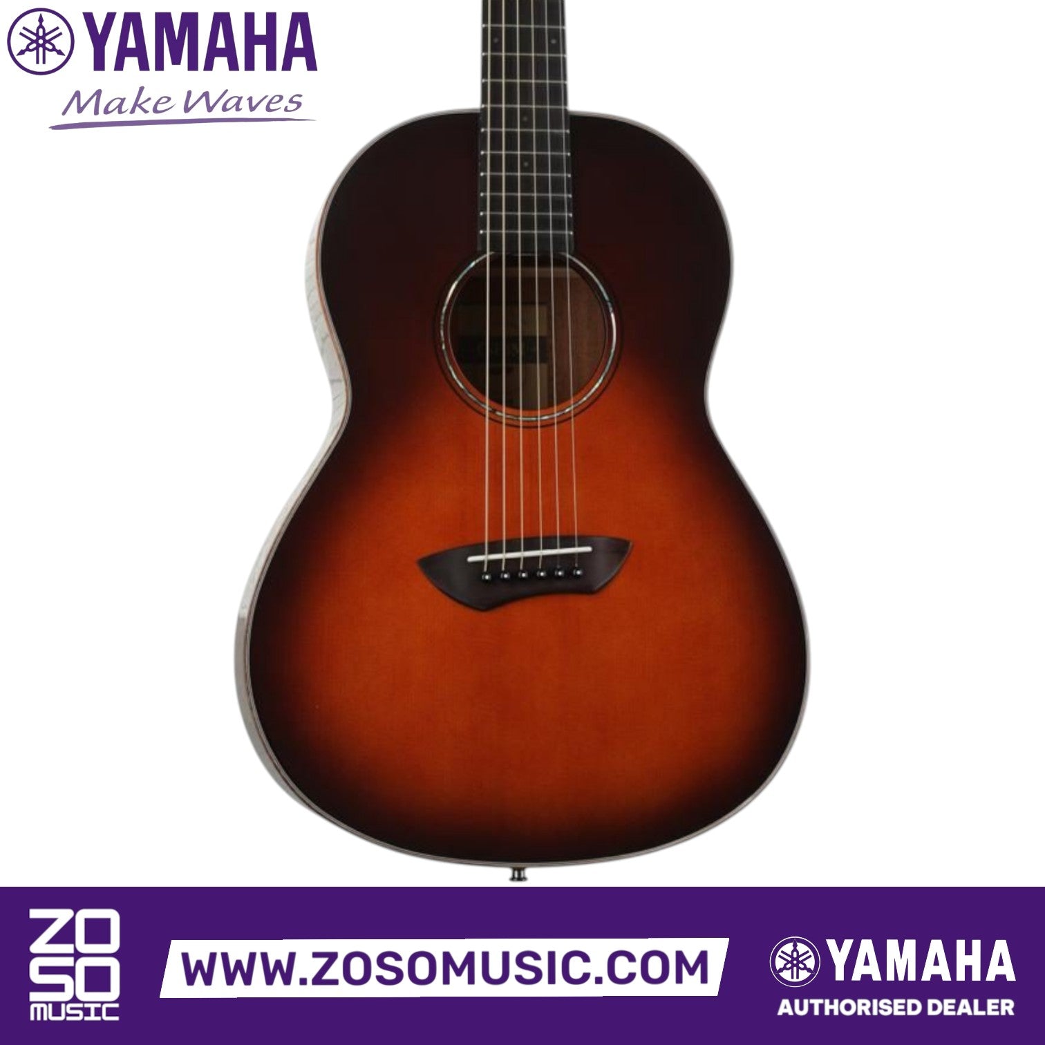 Zoso Music Yamaha CSF1M parlor acoustic-electric guitar in tobacco brown sunburst with solid spruce top