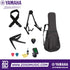 Zoso Music bundle for Yamaha CSF3M guitar including hard gig bag, stand, capo, tuner, strap, picks, and cleaning kit.