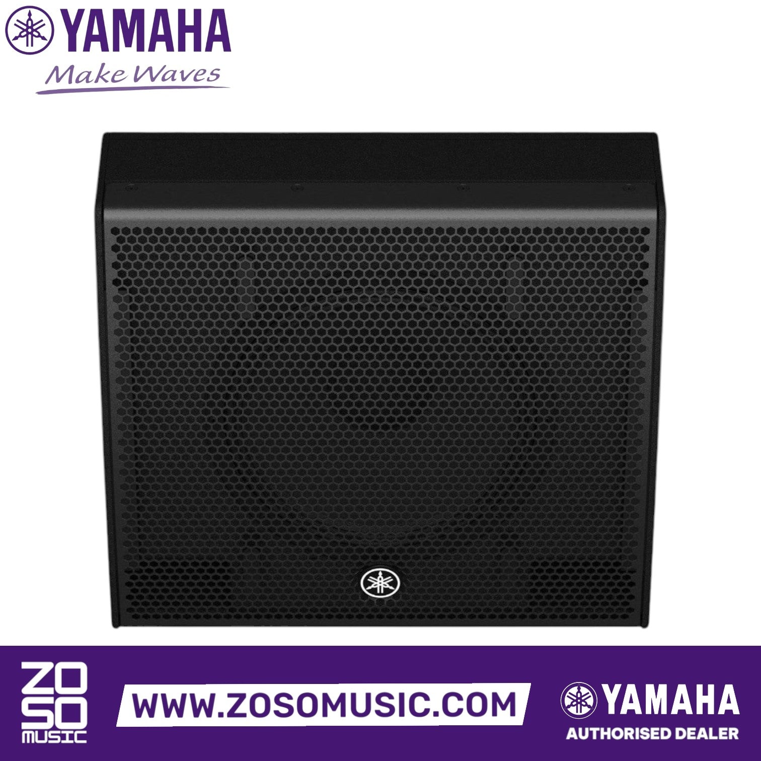 Zoso Music Yamaha DHR12M 12-inch powered PA loudspeaker with black metal grille and compact plywood enclosure
