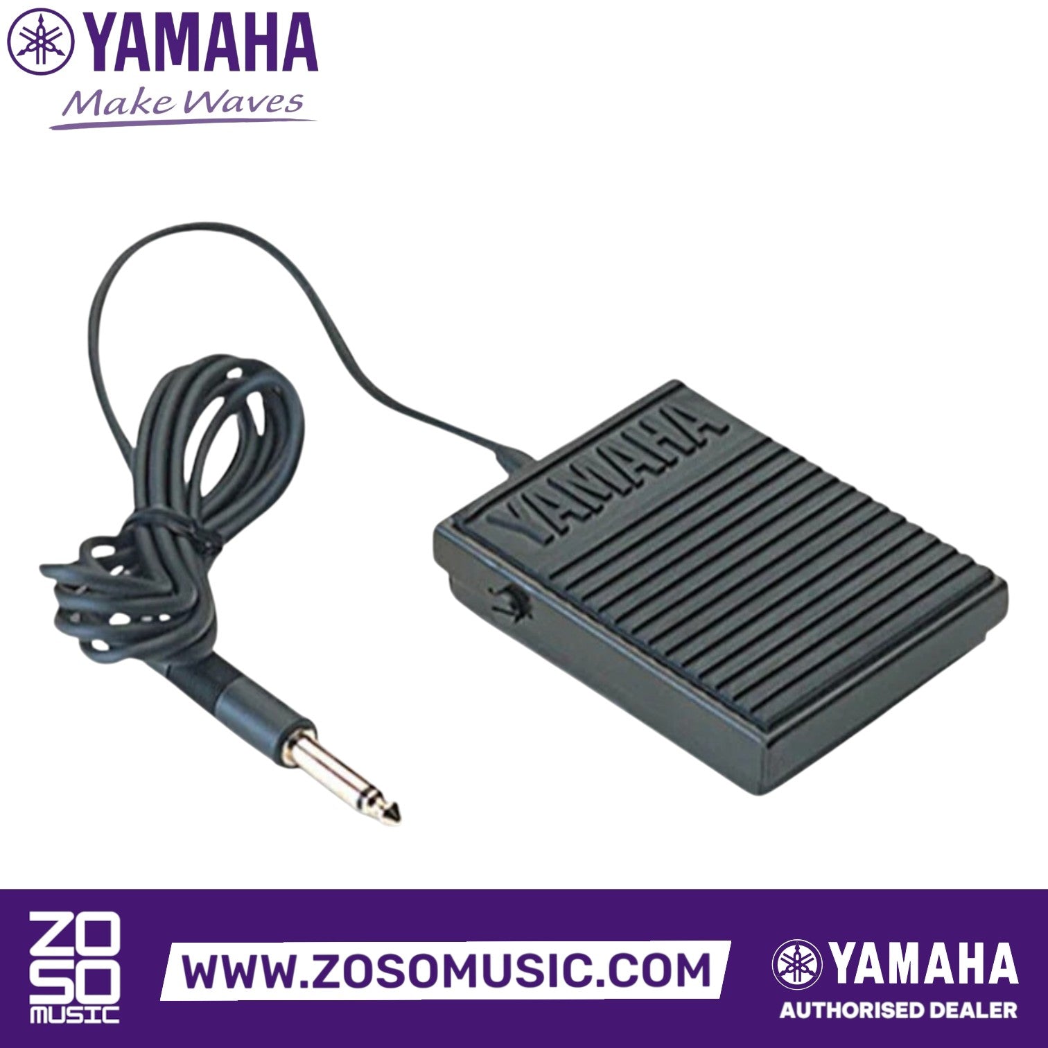 Zoso Music Yamaha FC-5 sustain pedal with 5-foot cable and 1/4 inch plug for electronic keyboards