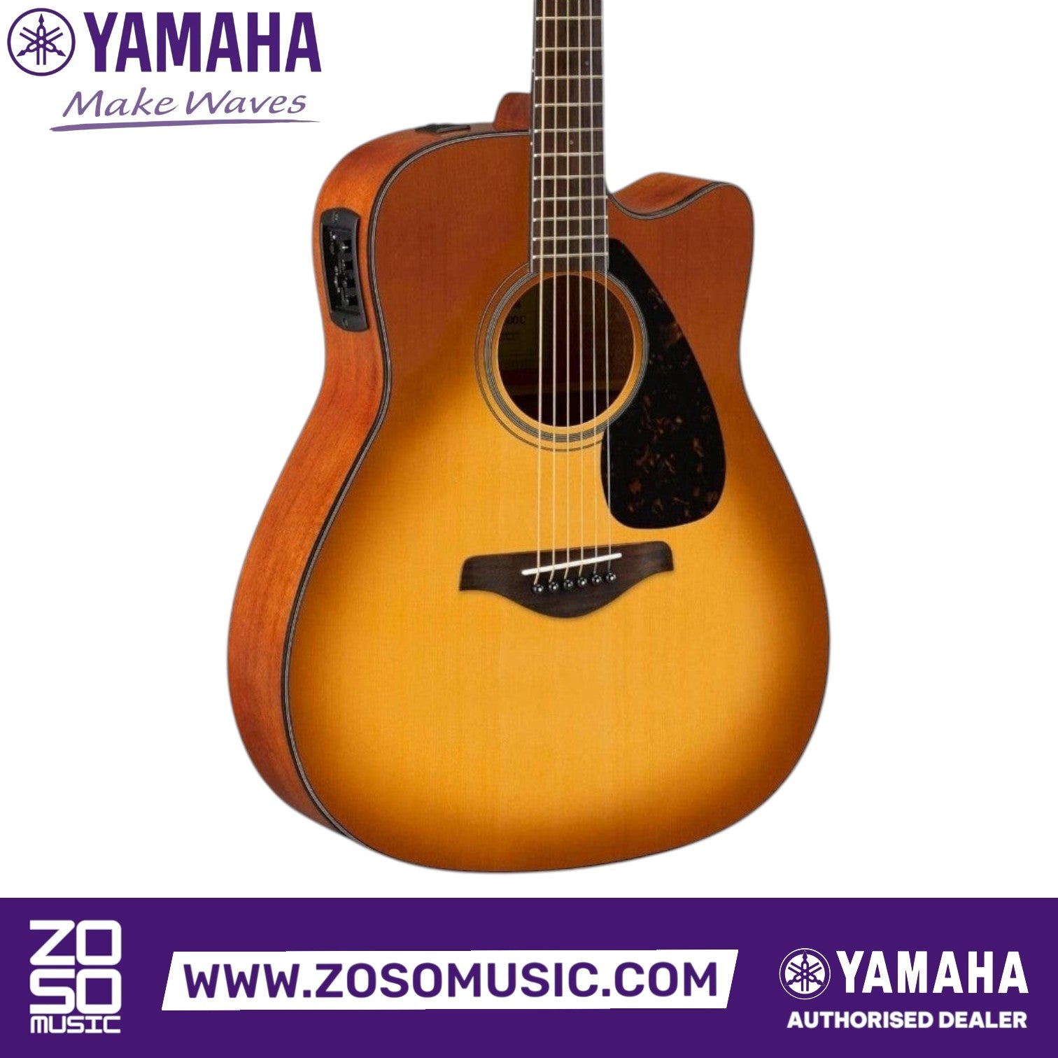 Zoso Music Yamaha FGX800C acoustic-electric dreadnought guitar with a solid spruce top and cutaway body