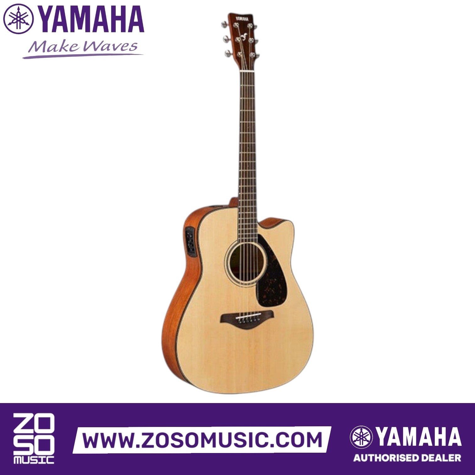 Zoso Music Yamaha FGX800C acoustic electric guitar with solid spruce top, cutaway body, and nato back and sides.