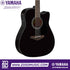 Zoso Music Yamaha FGX800C black acoustic-electric guitar with cutaway body, solid spruce top, and walnut fretboard.