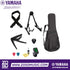 Zoso Music accessory bundle for Yamaha guitar including hard gig bag, stand, capo, tuner, strap, picks, and polish