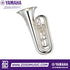 Zoso Music Yamaha YBB-105MS 3-valve Bb marching tuba in a polished silver-plated finish with yellow brass bell