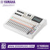 Zoso Music Yamaha MGX16 digital mixing console with white chassis, touchscreen, faders, and sound pads.