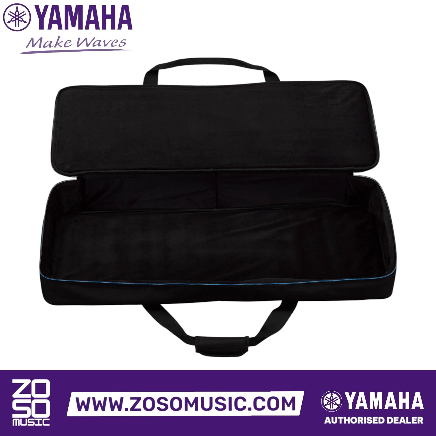 Zoso Music Yamaha SC-MODX6 black soft gig bag for 61-key keyboard with durable nylon construction