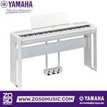 Zoso Music Yamaha P-525 88-key digital piano in white with stand and triple pedal unit