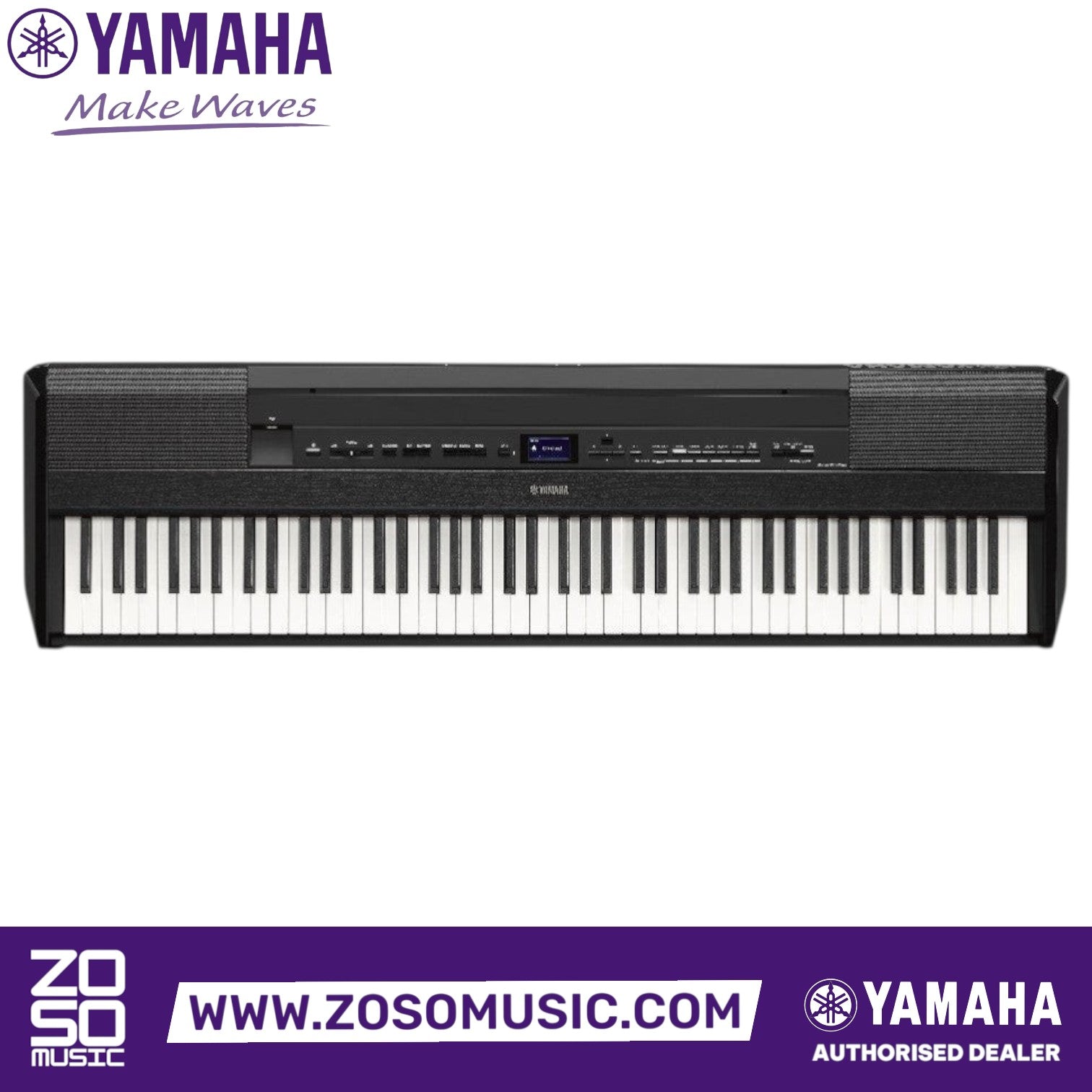 Zoso Music Yamaha P-525 88-key digital stage piano in black with weighted GrandTouch-S keys and built-in speakers.