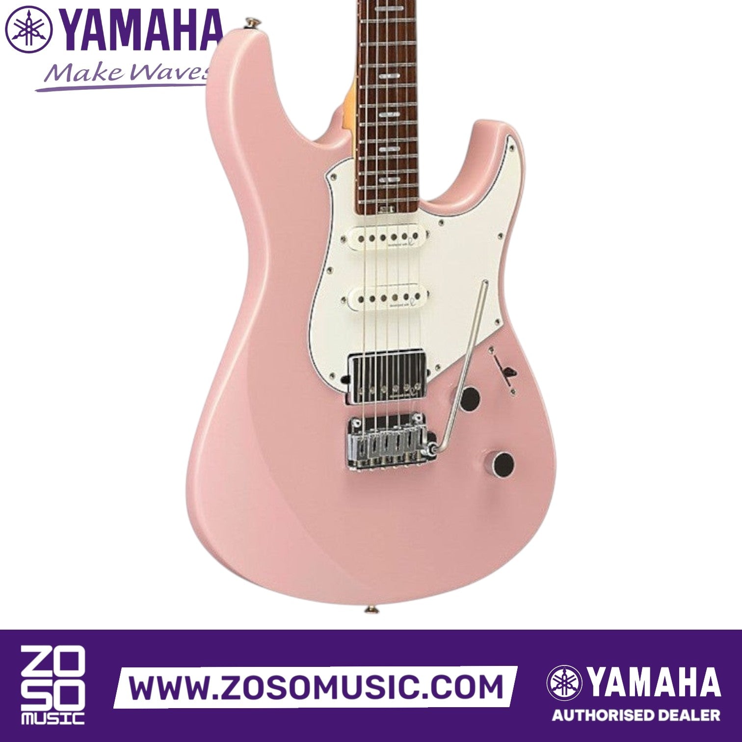 Zoso Music Yamaha Pacifica Standard Plus electric guitar in Ash Pink with rosewood fingerboard and HSS pickups
