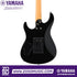 Zoso Music back view of the black Yamaha Pacifica Standard Plus electric guitar showing the alder body and neck joint